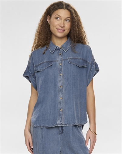 Nümph - NUElida Sleeveless Hemd - Snow Washed Denim